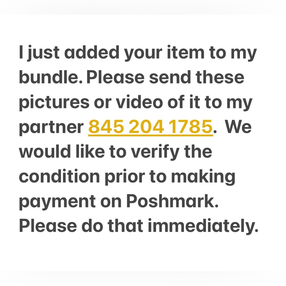 Pls text pics of your item I just added to my bundle to my partner 845 2041785.